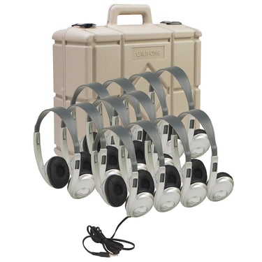 Multimedia Stereo Headphone - Silver - without Volume Control - 12 Pack - Learning Headphones